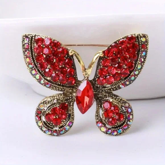 Butterfly Brooch in Green;    Blue and Pink Sold - Picture 8 of 9